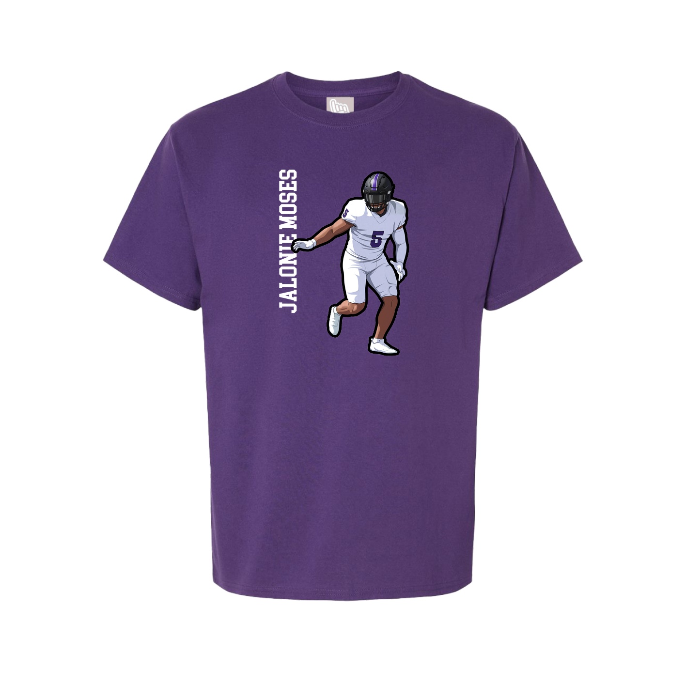 Youth Tee — Name Vertical in Purple
