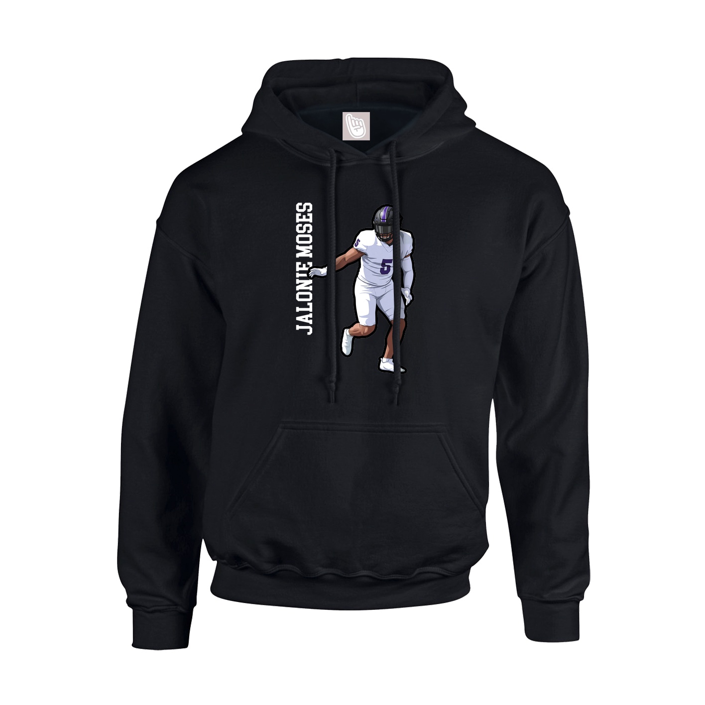 Hoodie — Name Vertical in Black