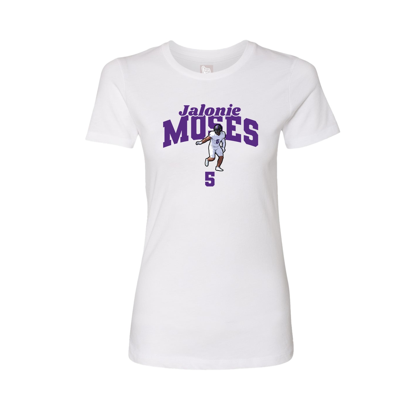 Fitted Women's Tee — Signature Arch in White
