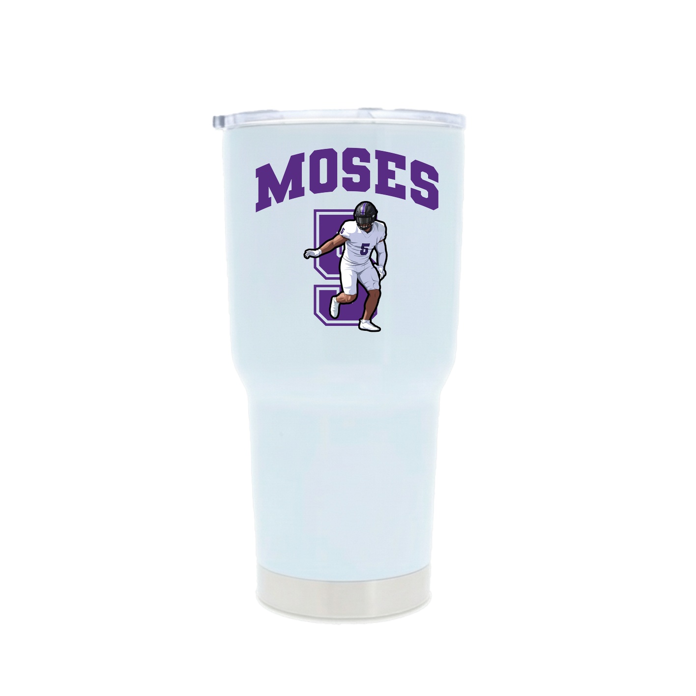 30oz Stainless Steel Tumbler — Number in White