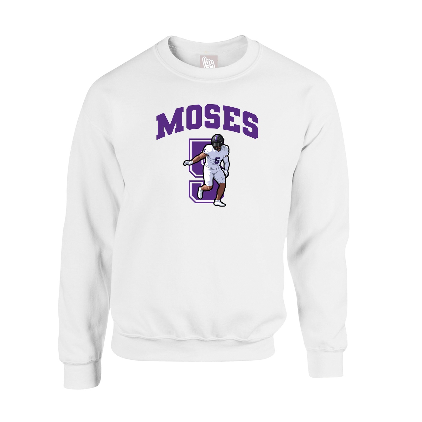 Fleece Crew — Number in White