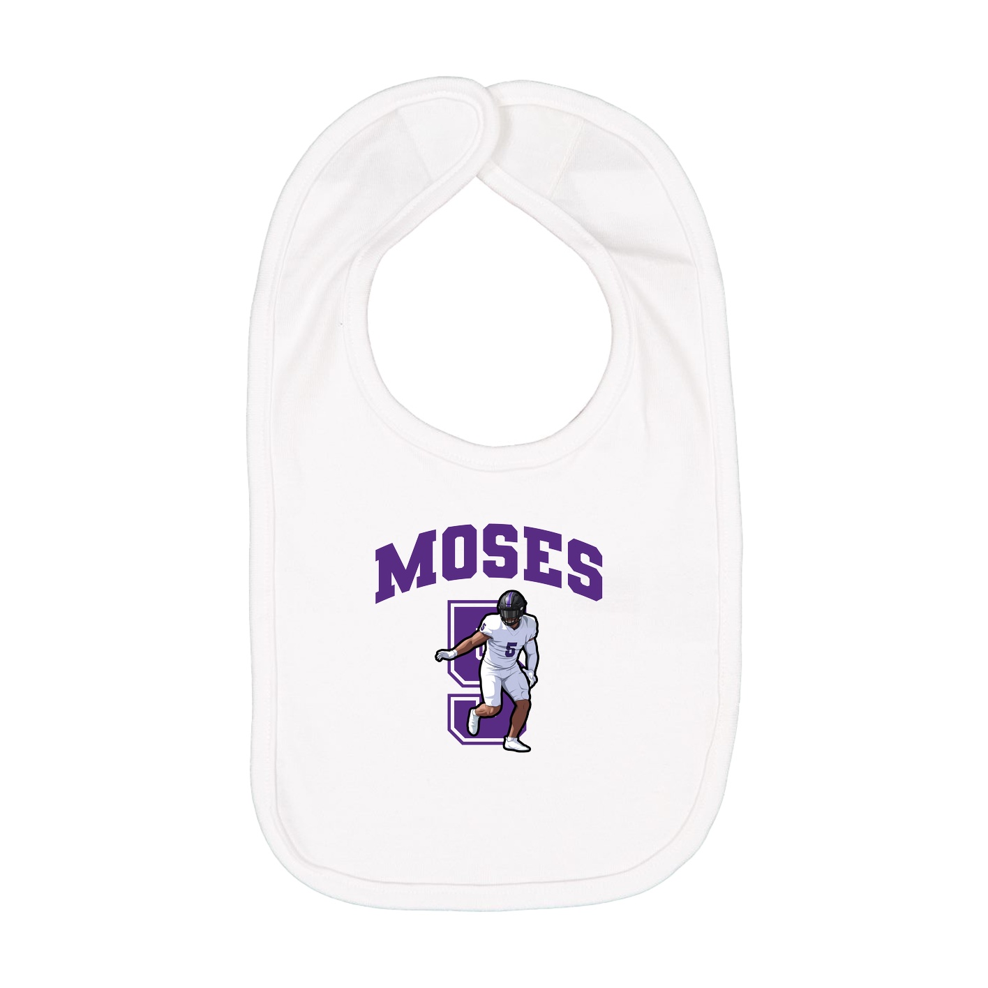 Infant Bib — Number in White