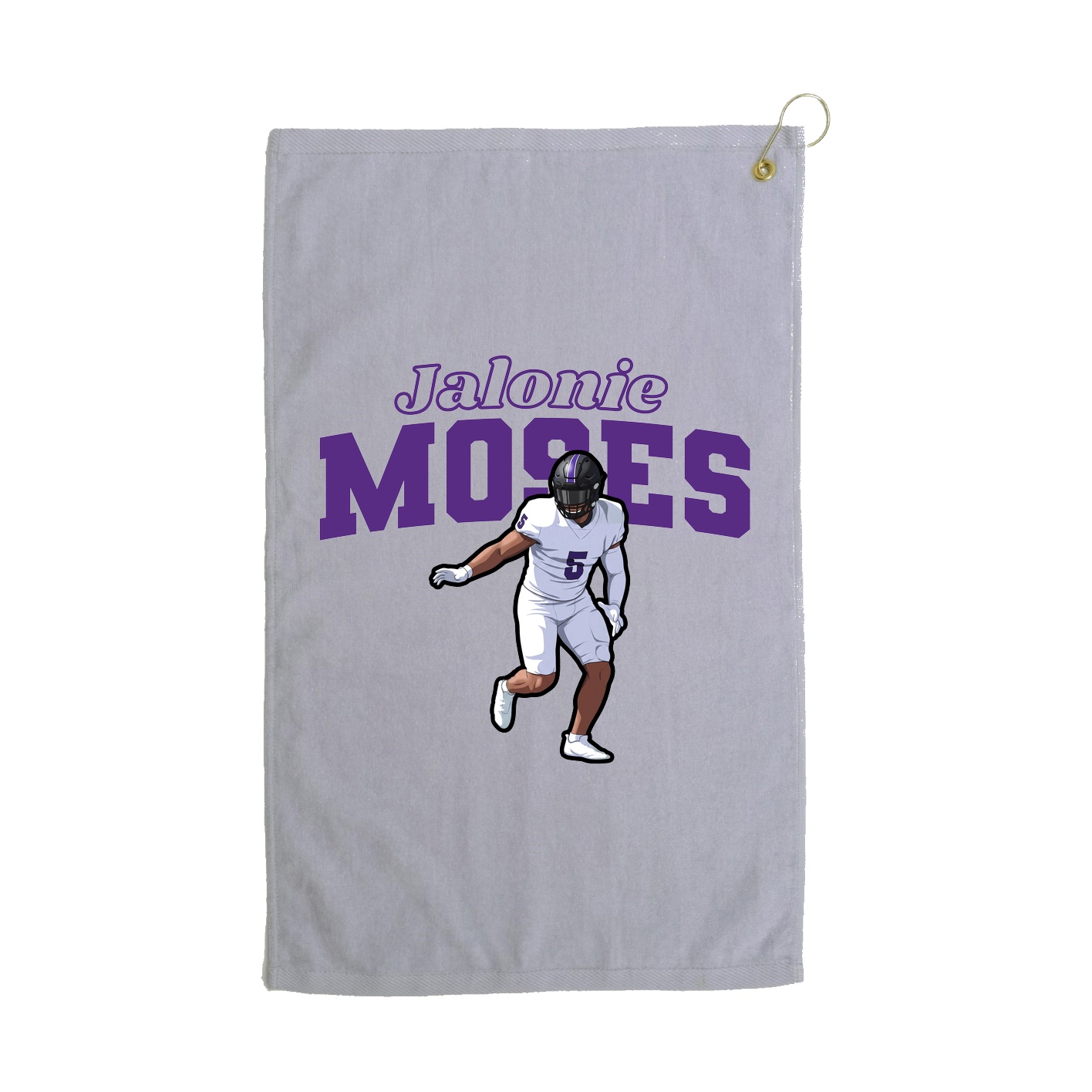 Golf Towel — Name Arch in Grey