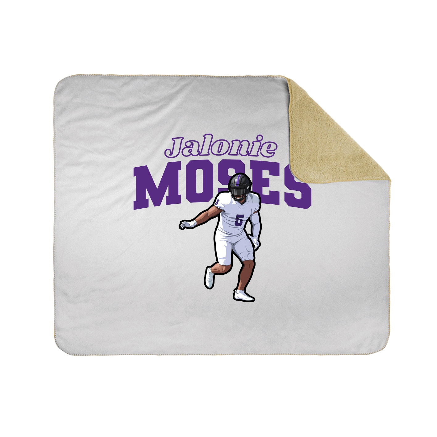 Throw Blanket — Name Arch in White