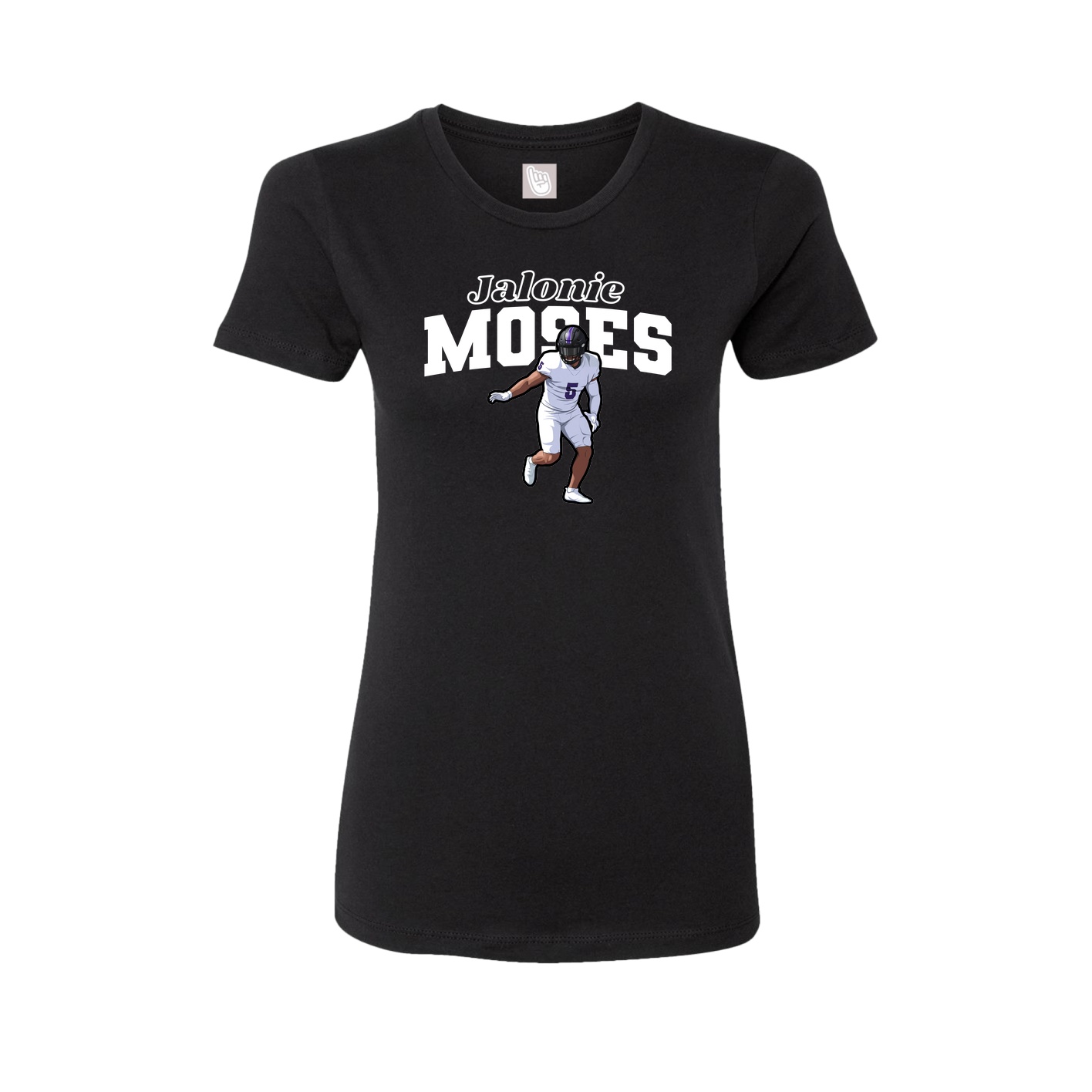 Fitted Women's Tee — Name Arch in Black