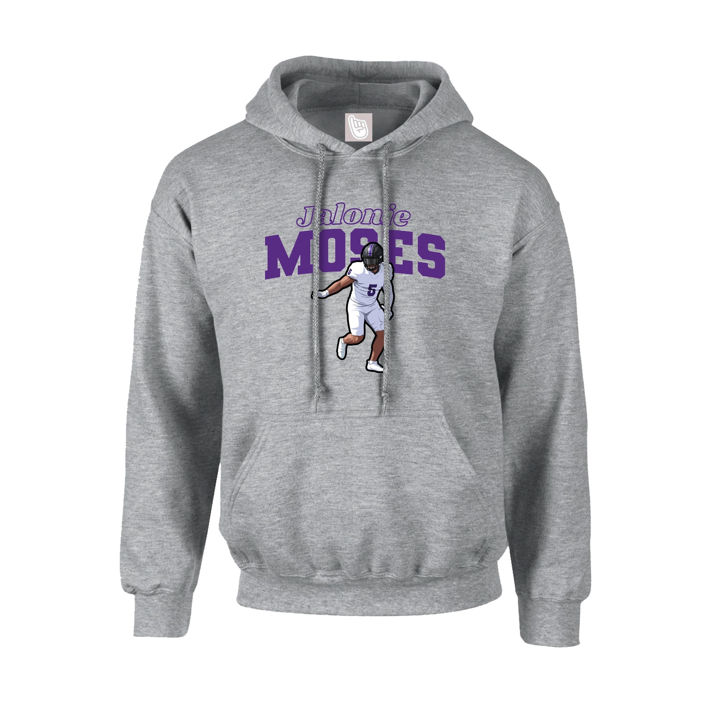 Hoodie — Name Arch in Grey