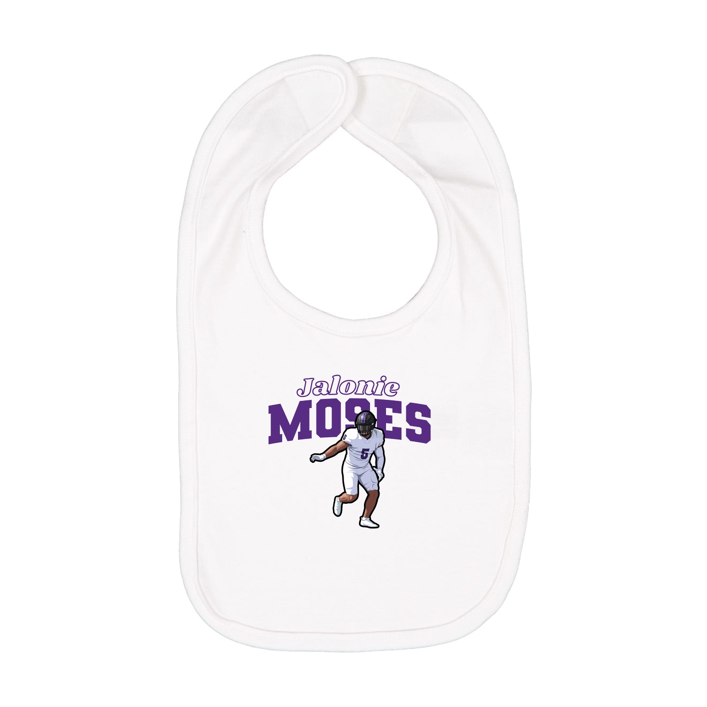 Infant Bib — Name Arch in White