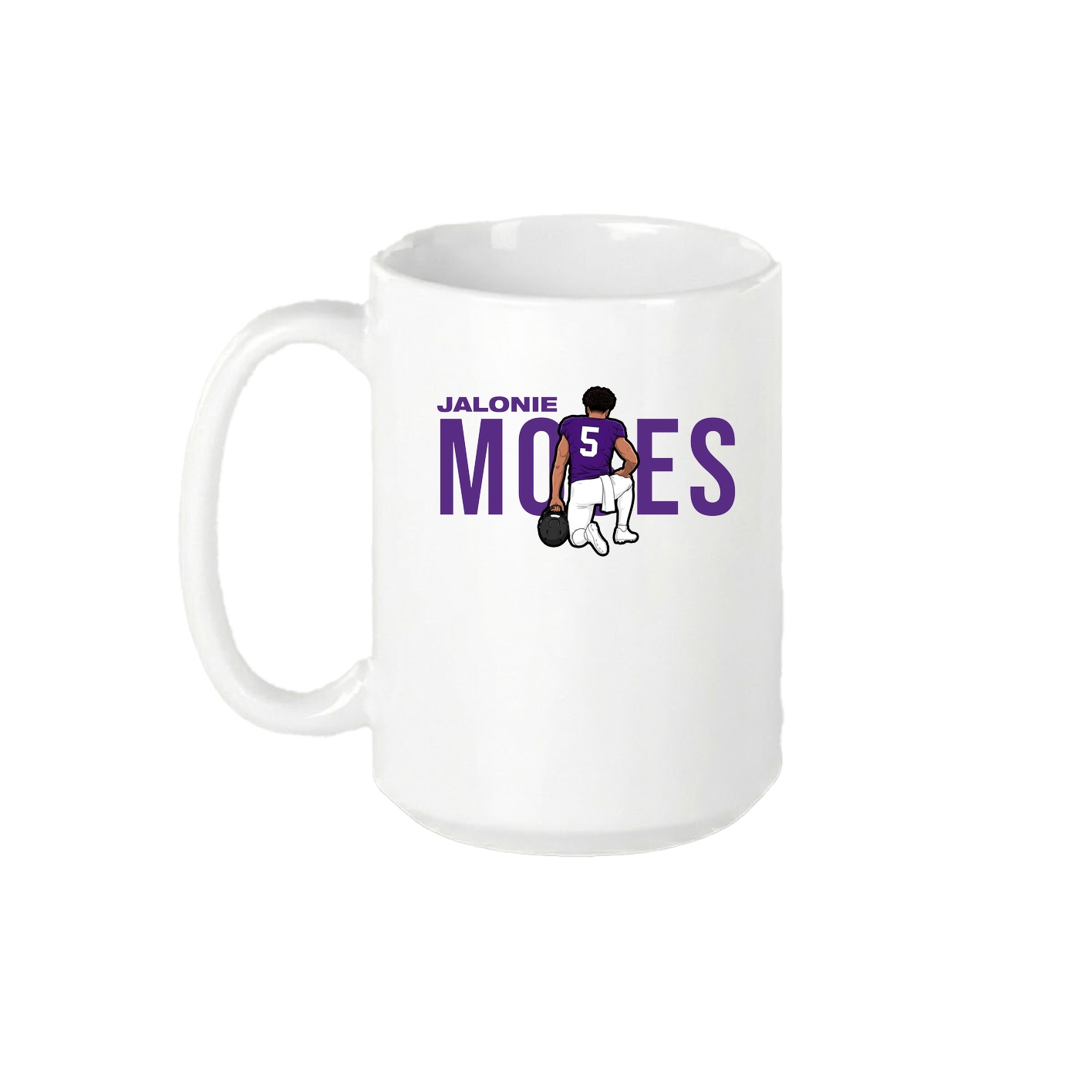 15oz Coffee Mug — Player Name in White