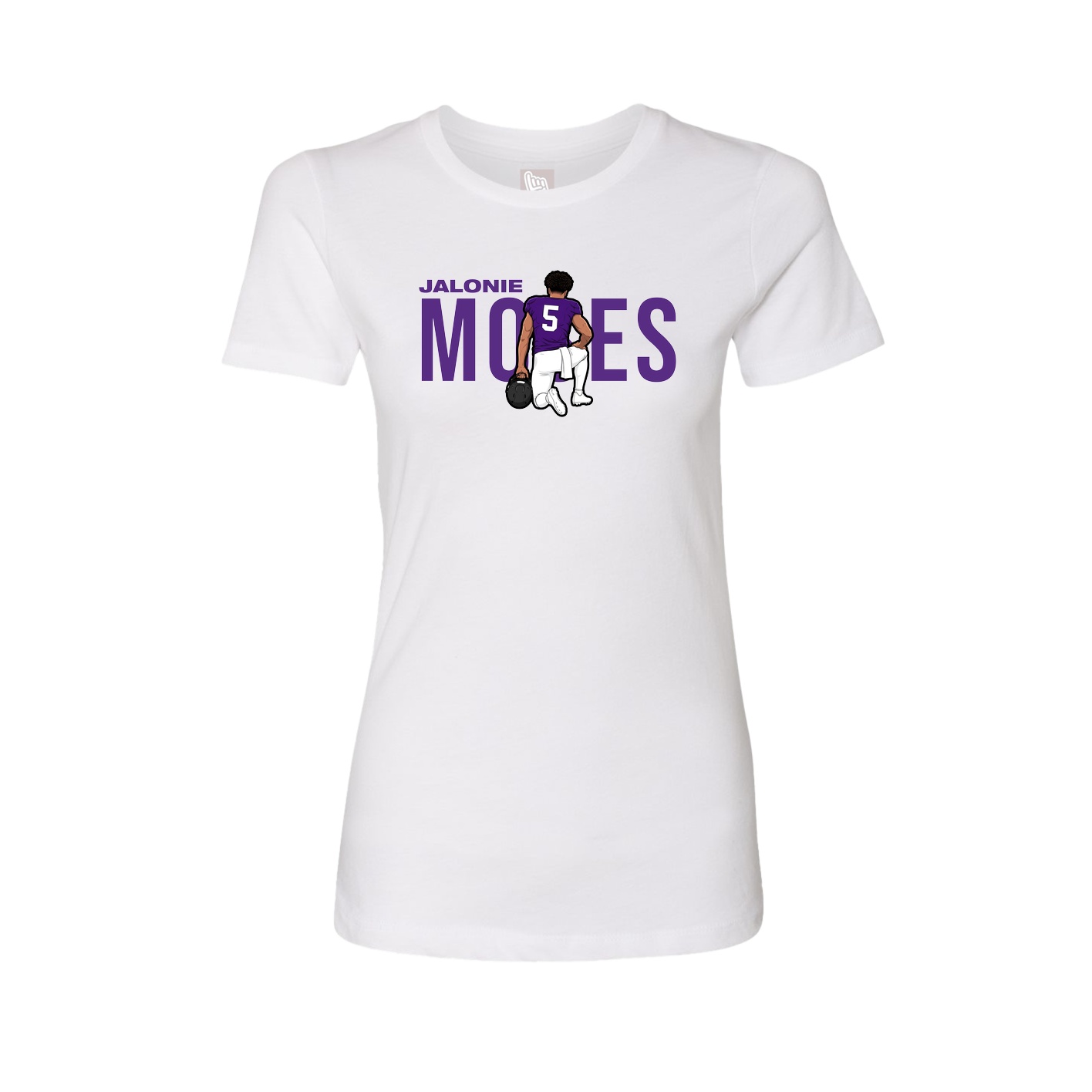 Fitted Women's Tee — Player Name in White