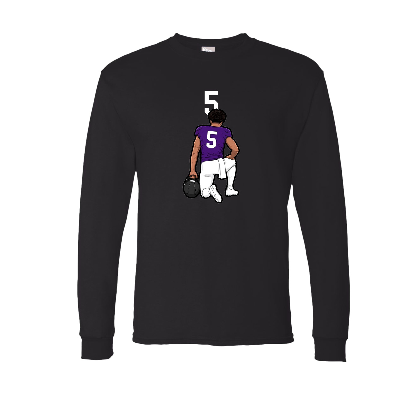 Long Sleeve Tee — Number Top in Black
