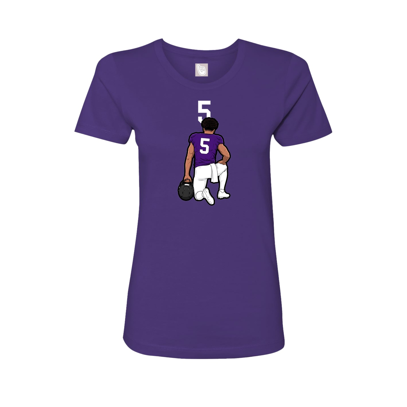 Fitted Women's Tee — Number Top in Purple