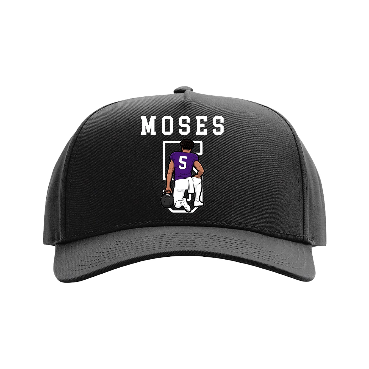 Full Fabric Five-Panel Champ Cap — Shirsey in Black