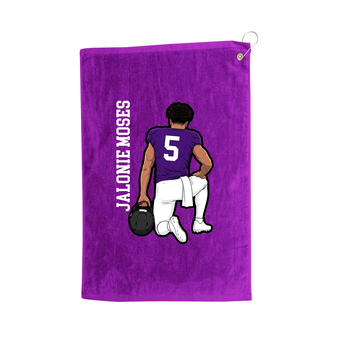 Golf Towel — Name Vertical in Purple