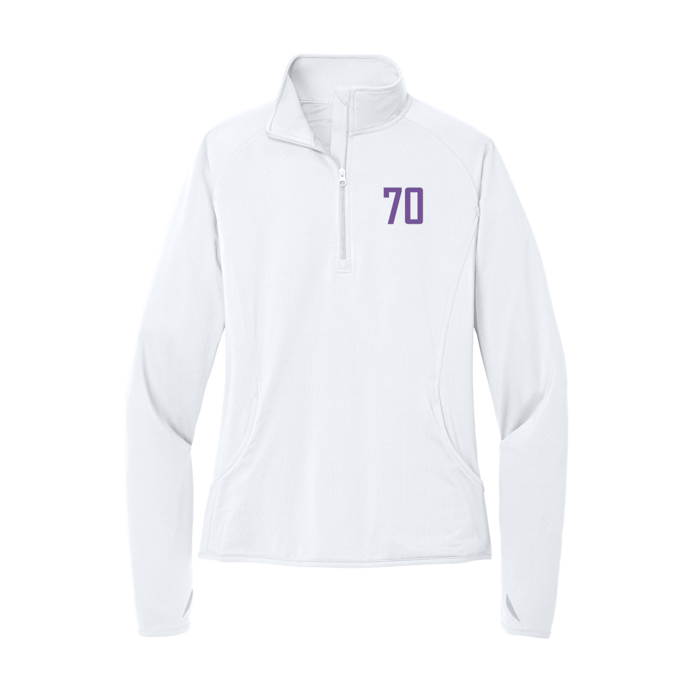Women's Q-Zip Pullover — Front Shirsy in White