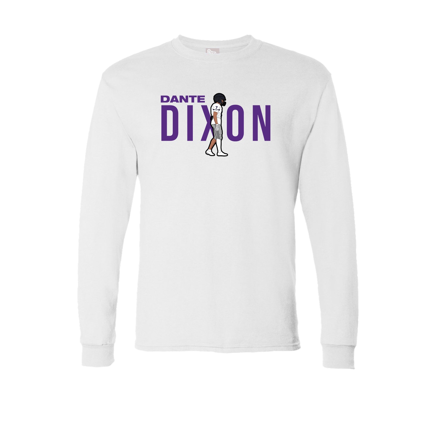 Long Sleeve Tee — Player Name in White