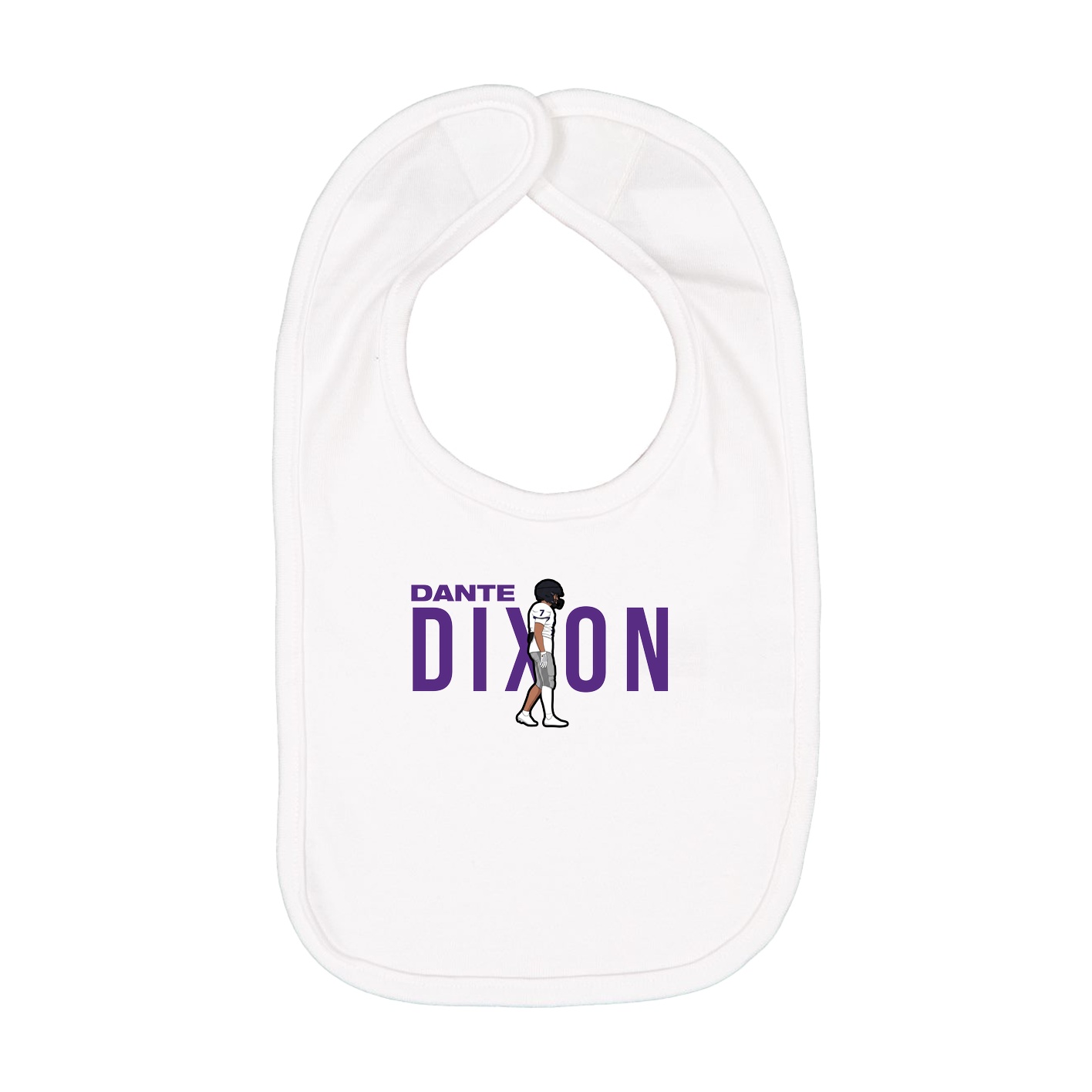 Infant Bib — Player Name in White