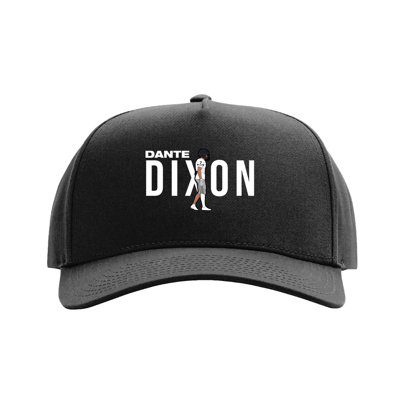 Full Fabric Five-Panel Champ Cap — Player Name in Black