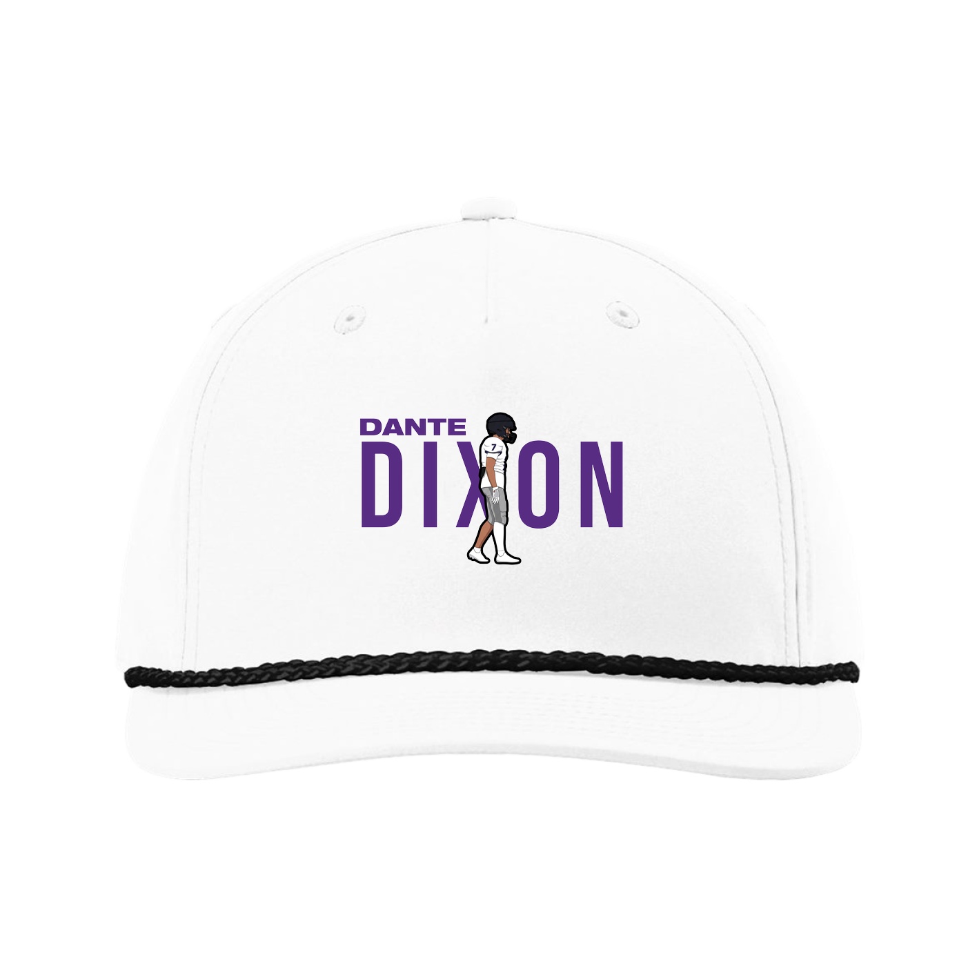 Five-Panel Classic Rope Cap — Player Name in White
