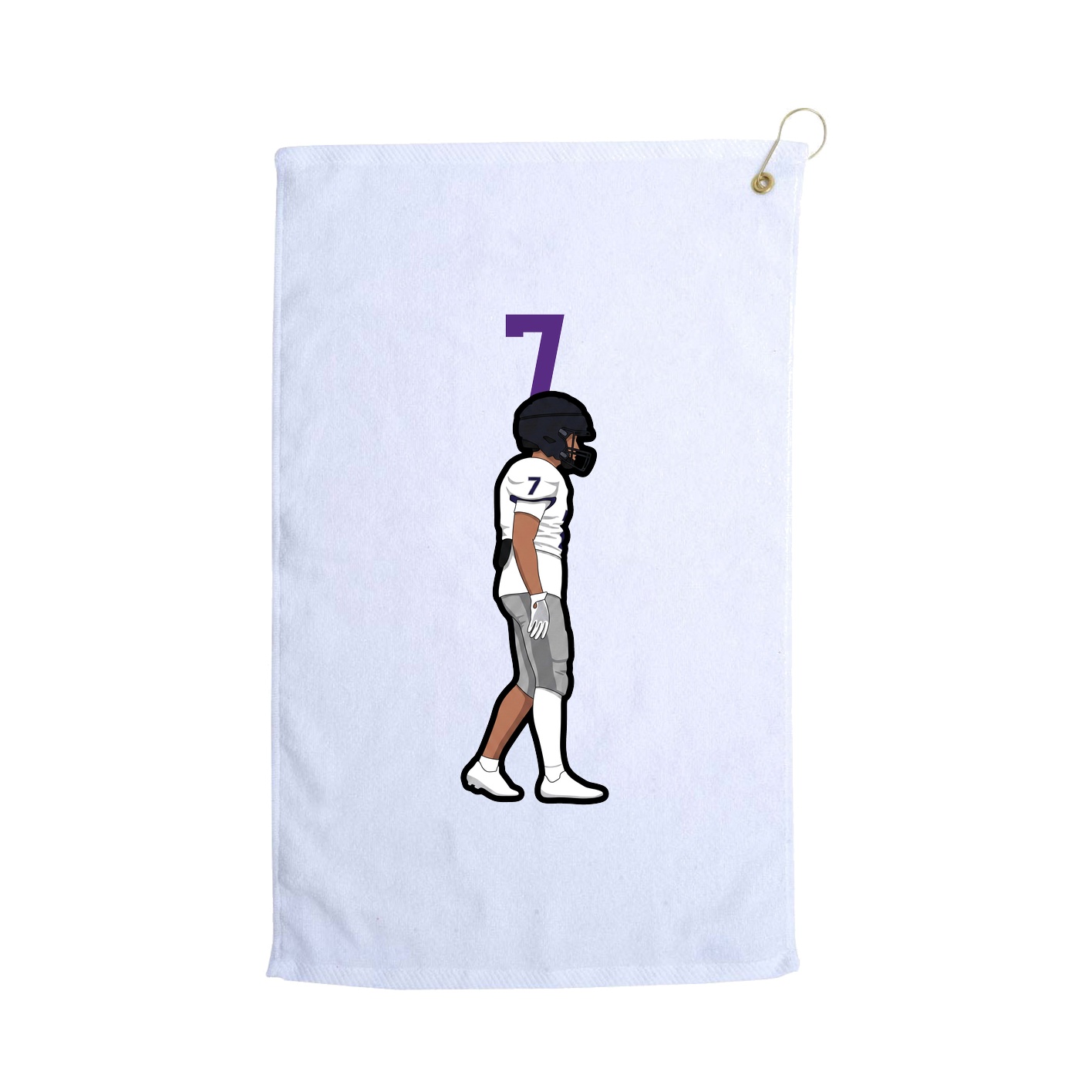 Golf Towel — Number Top in White