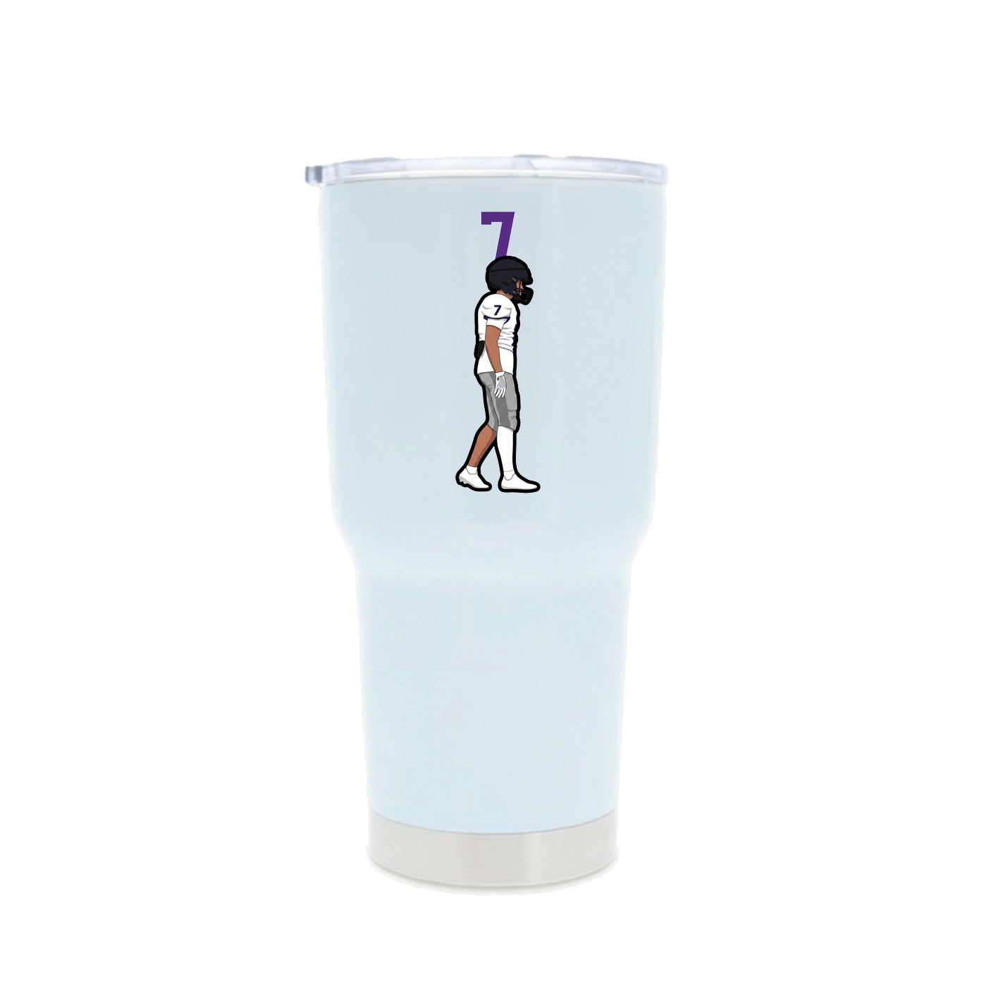 30oz Stainless Steel Tumbler — Number Top in White
