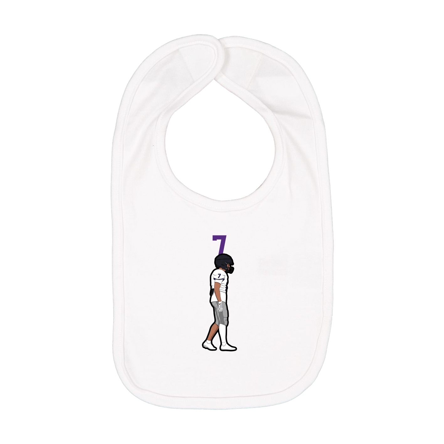 Infant Bib — Number Top in White