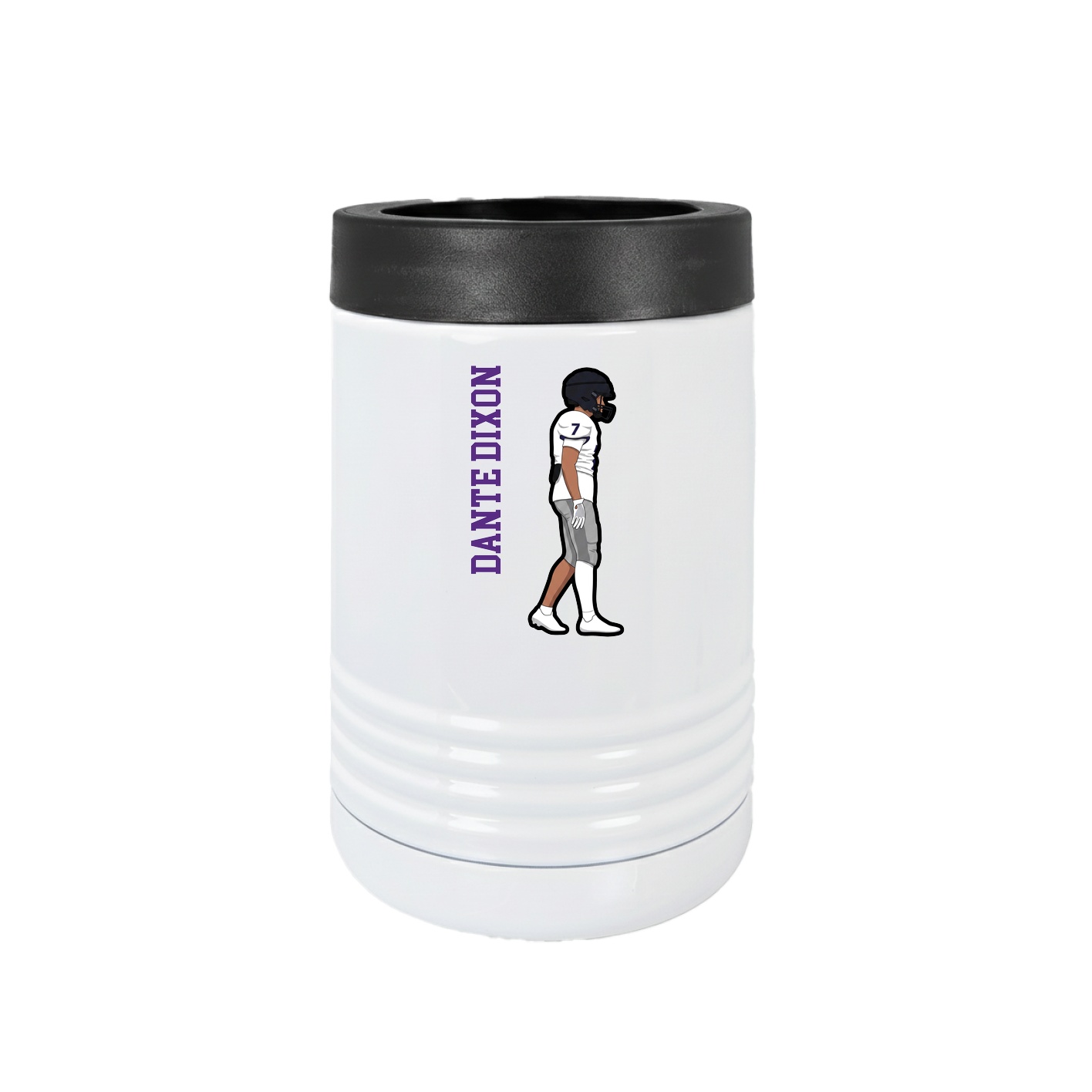 Beverage Holder — Name Vertical in White