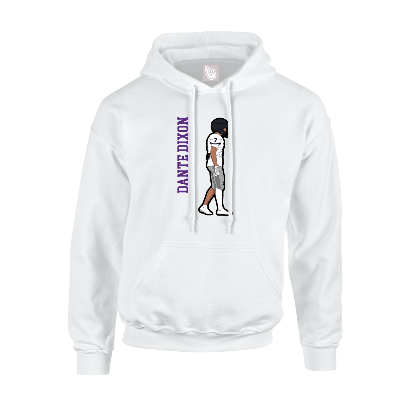 Hoodie — Name Vertical in White