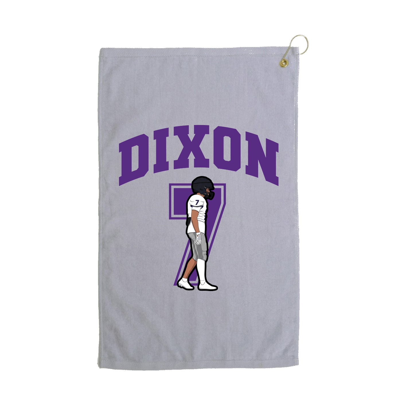 Golf Towel — Number in Grey