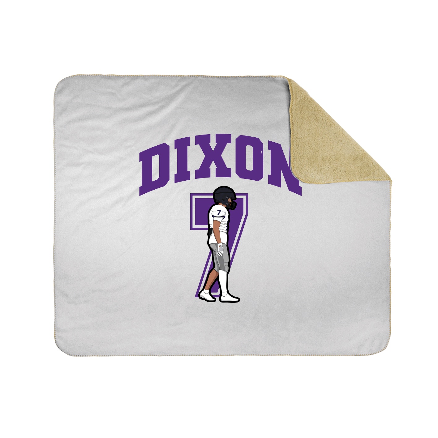Throw Blanket — Number in White
