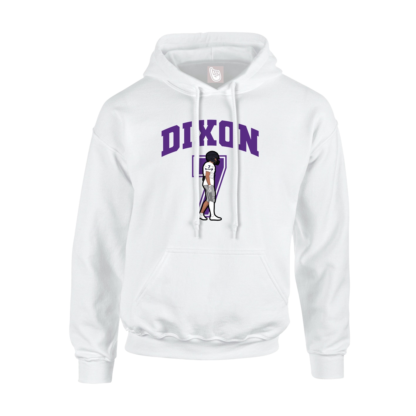 Hoodie — Number in White