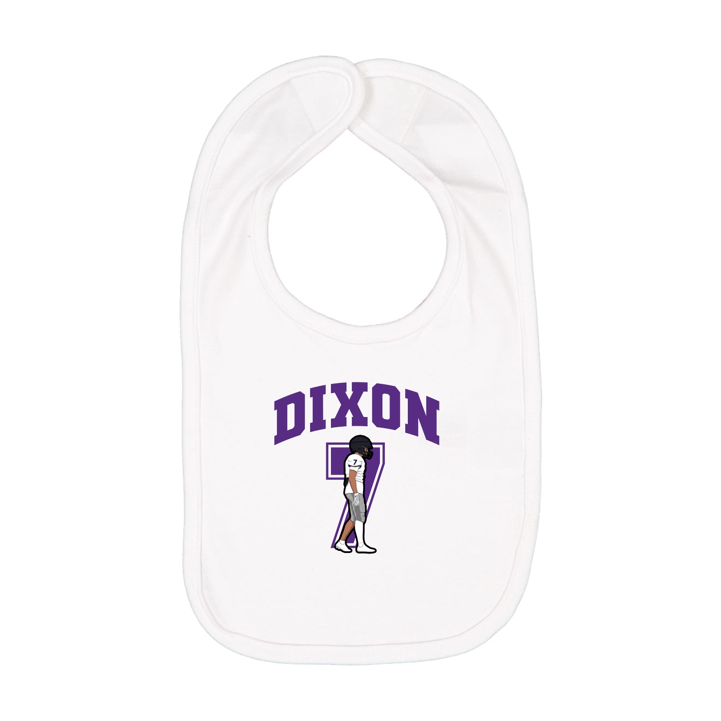 Infant Bib — Number in White