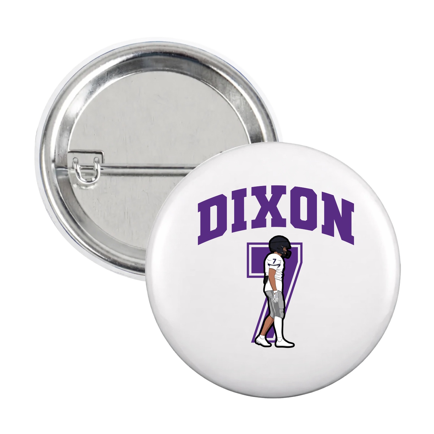 Game Day Button — Number in White