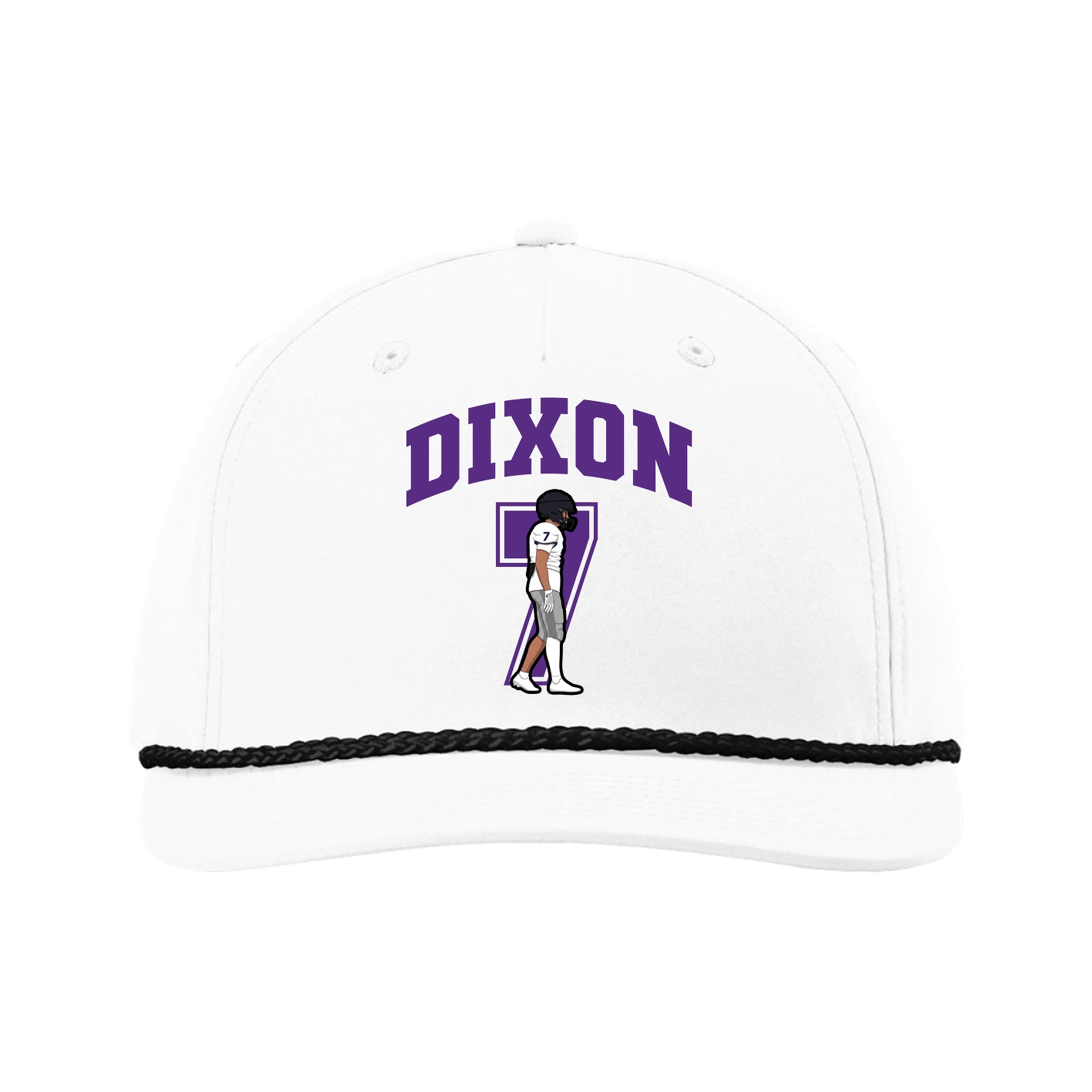 Five-Panel Classic Rope Cap — Number in White