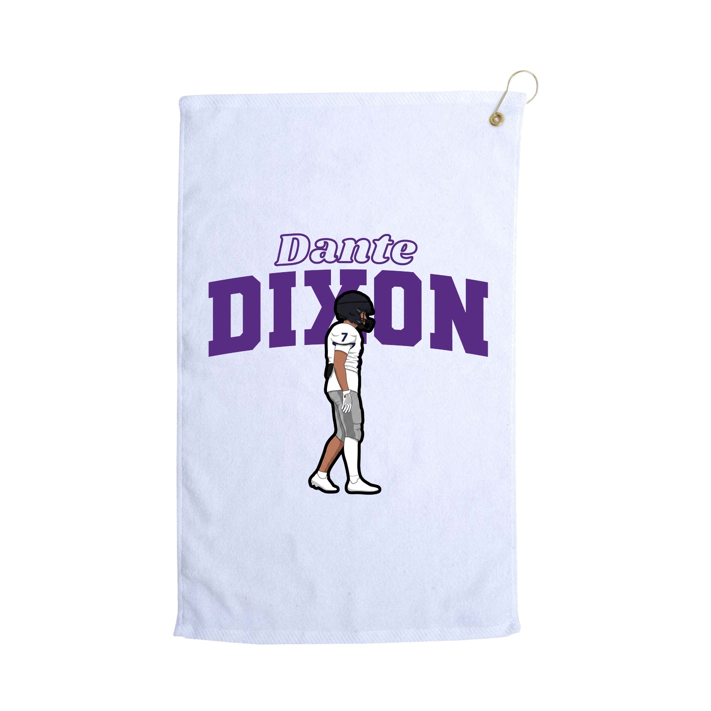 Golf Towel — Name Arch in White