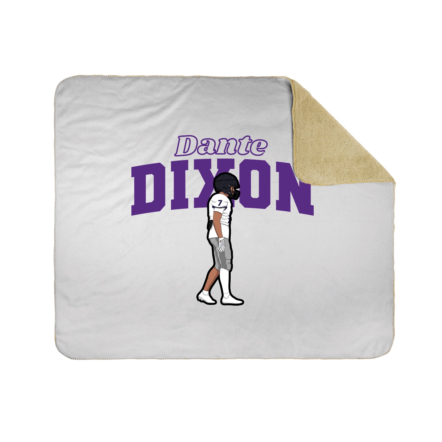 Throw Blanket — Name Arch in White