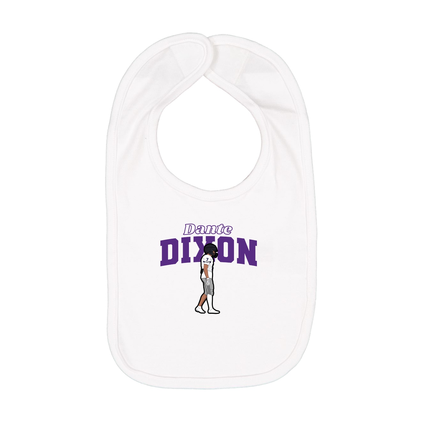 Infant Bib — Name Arch in White