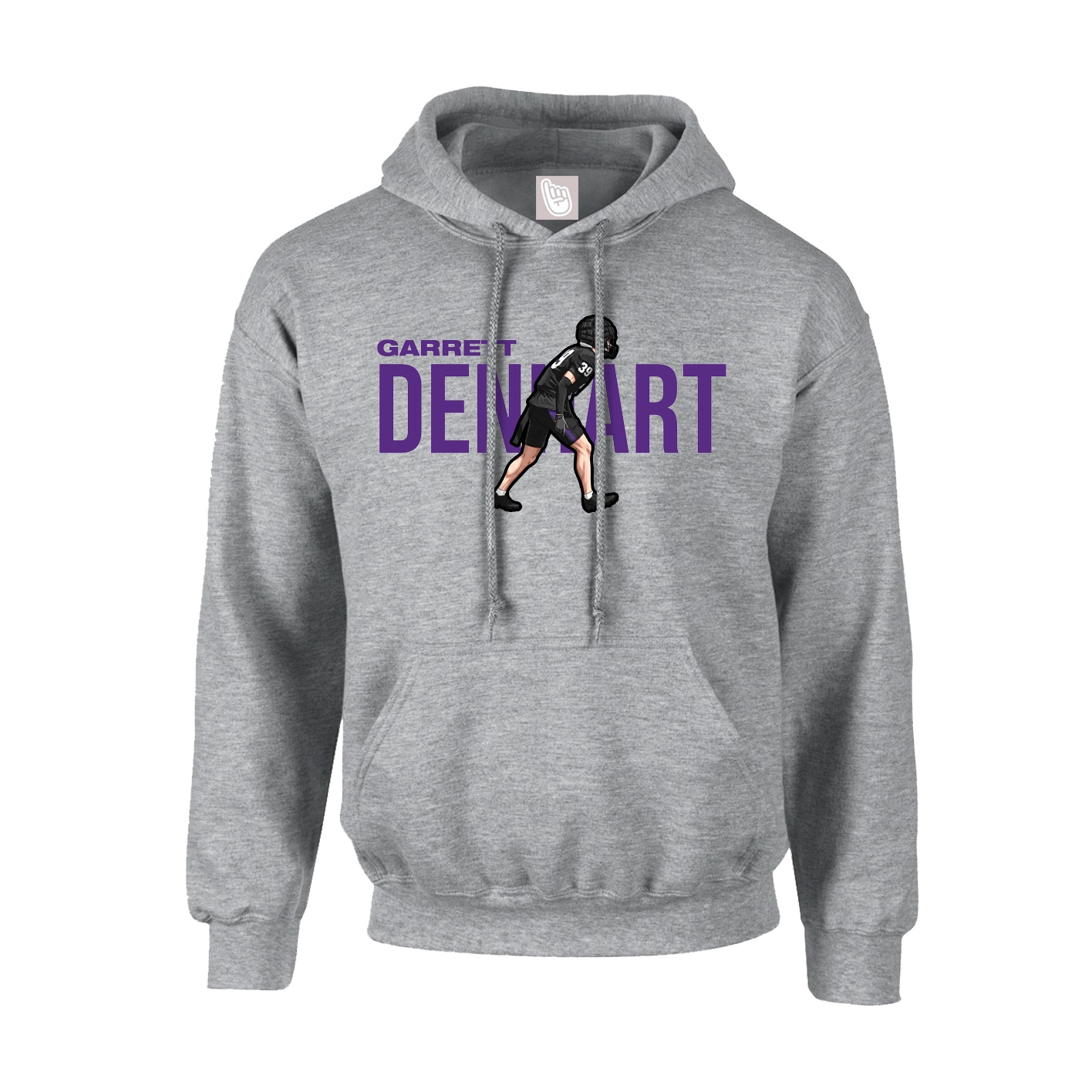 Youth Hoodie — Player Name in Grey