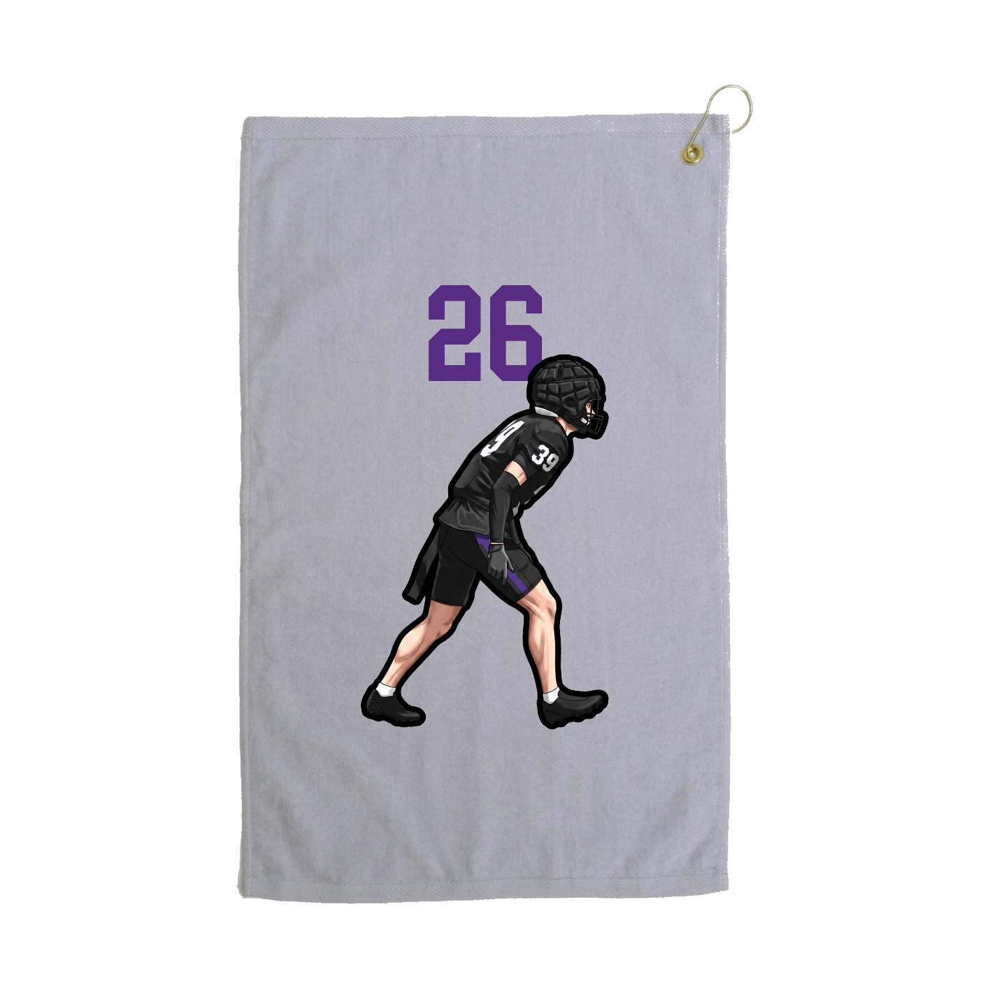 Golf Towel — Number Top in Grey