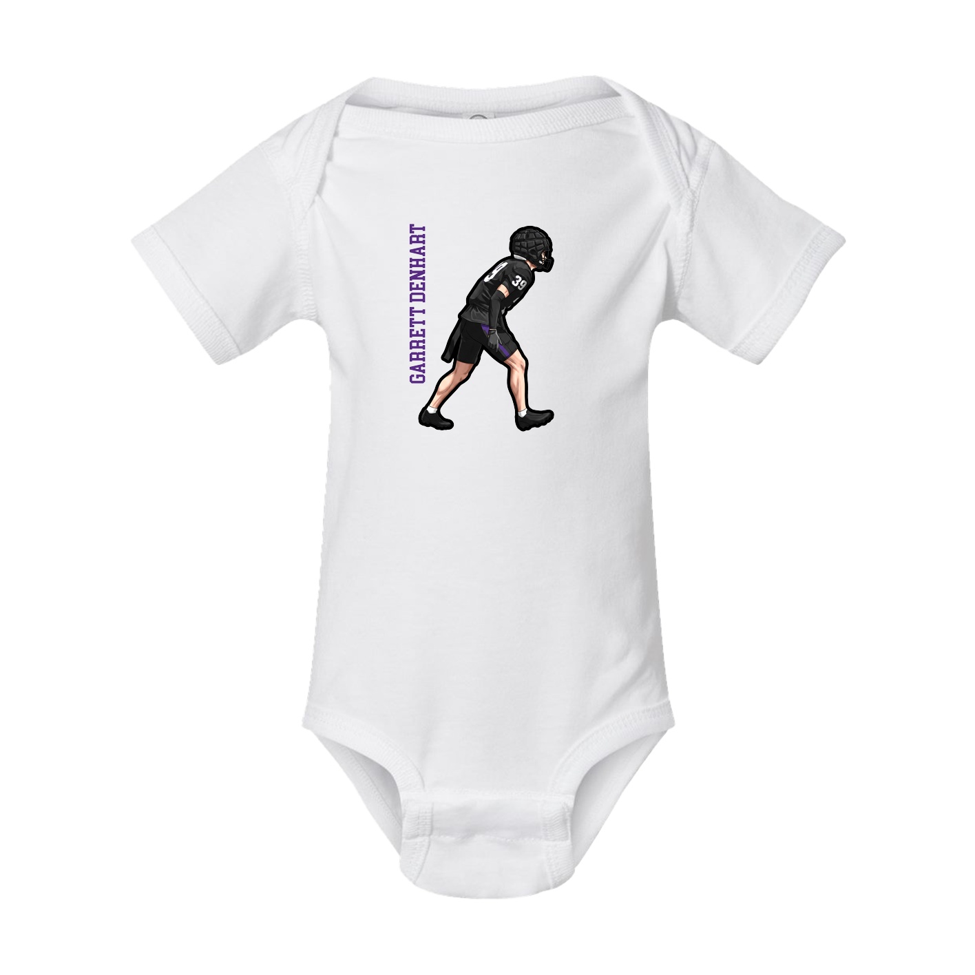 Baby Onesie — Name Vertical in White