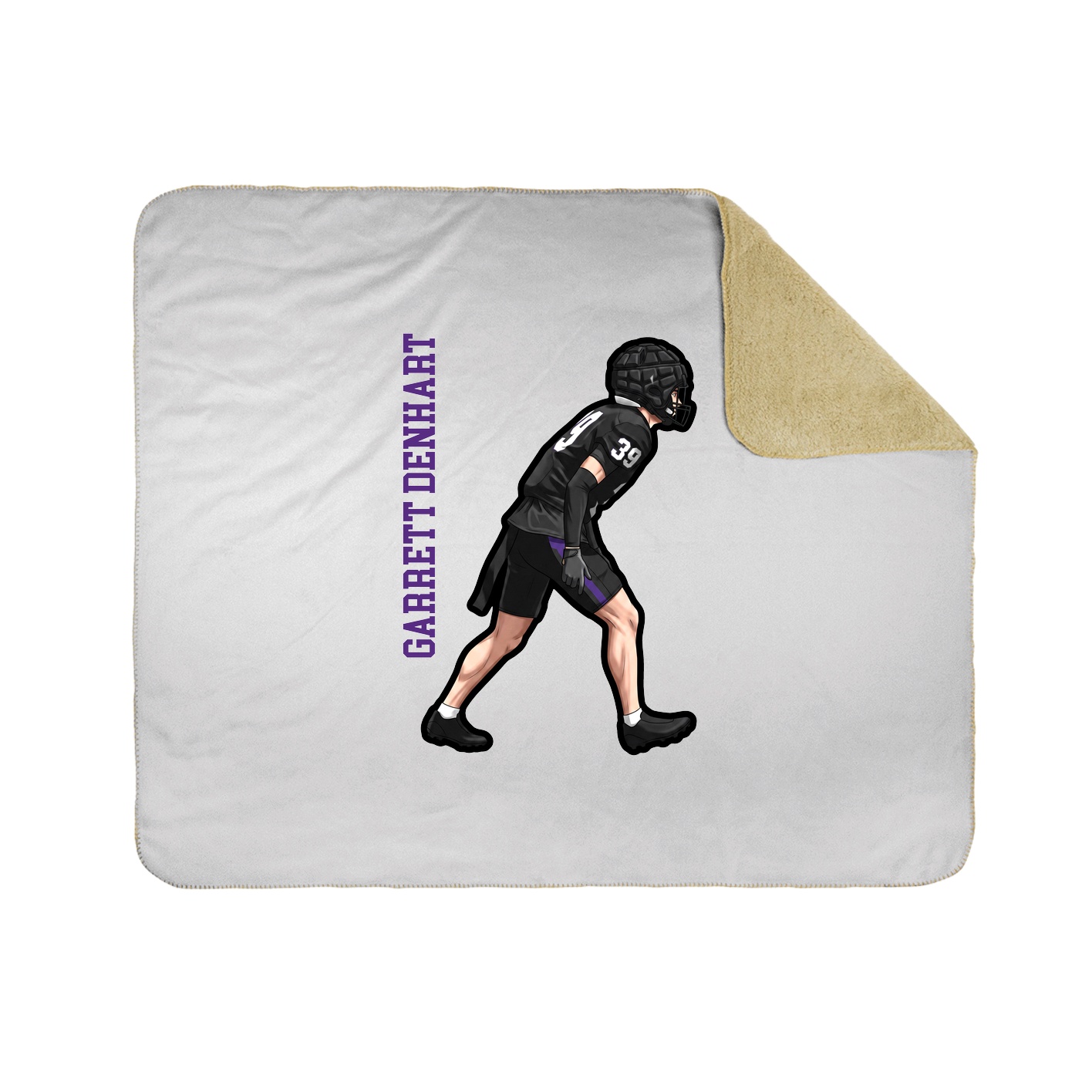 Throw Blanket — Name Vertical in White