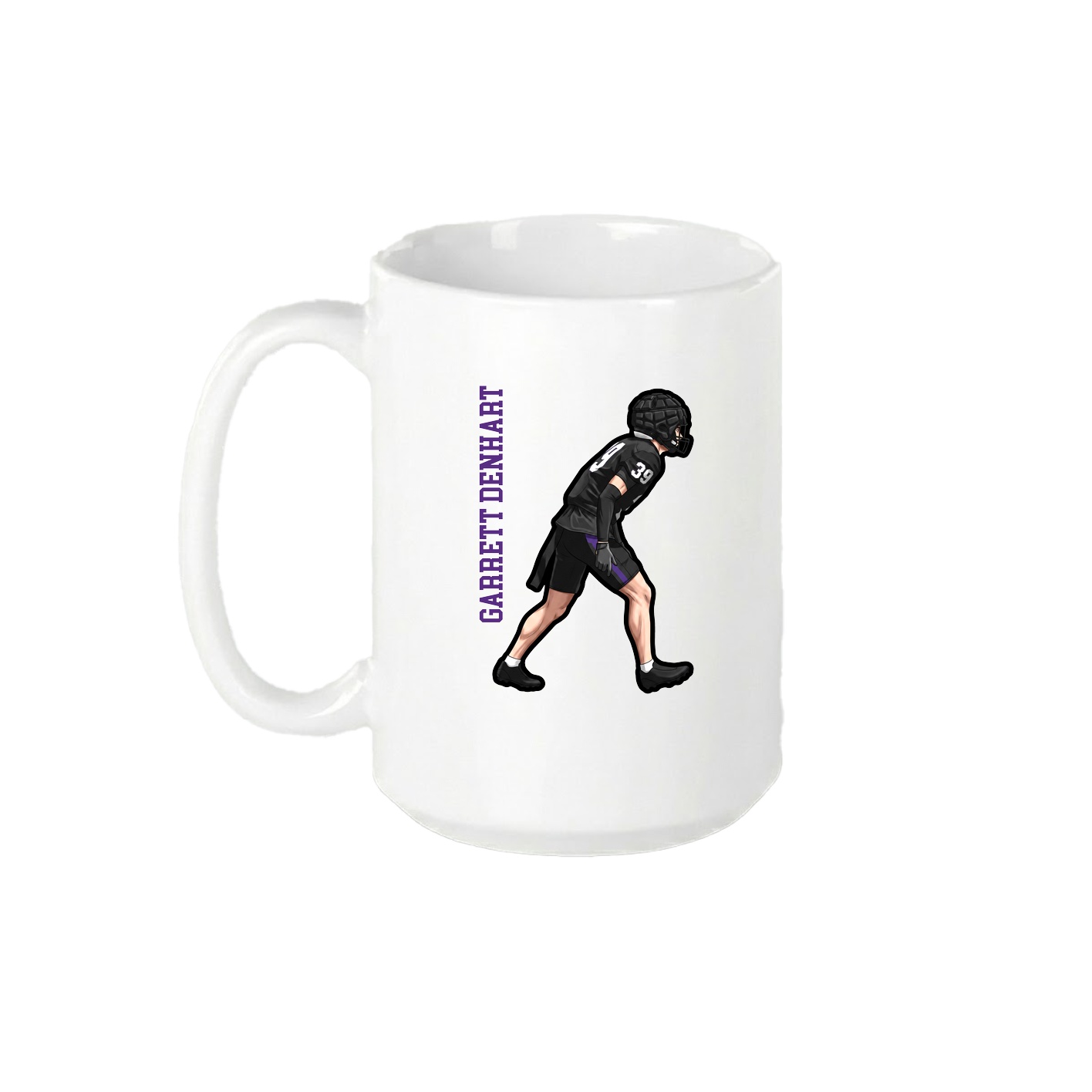 15oz Coffee Mug — Name Vertical in White