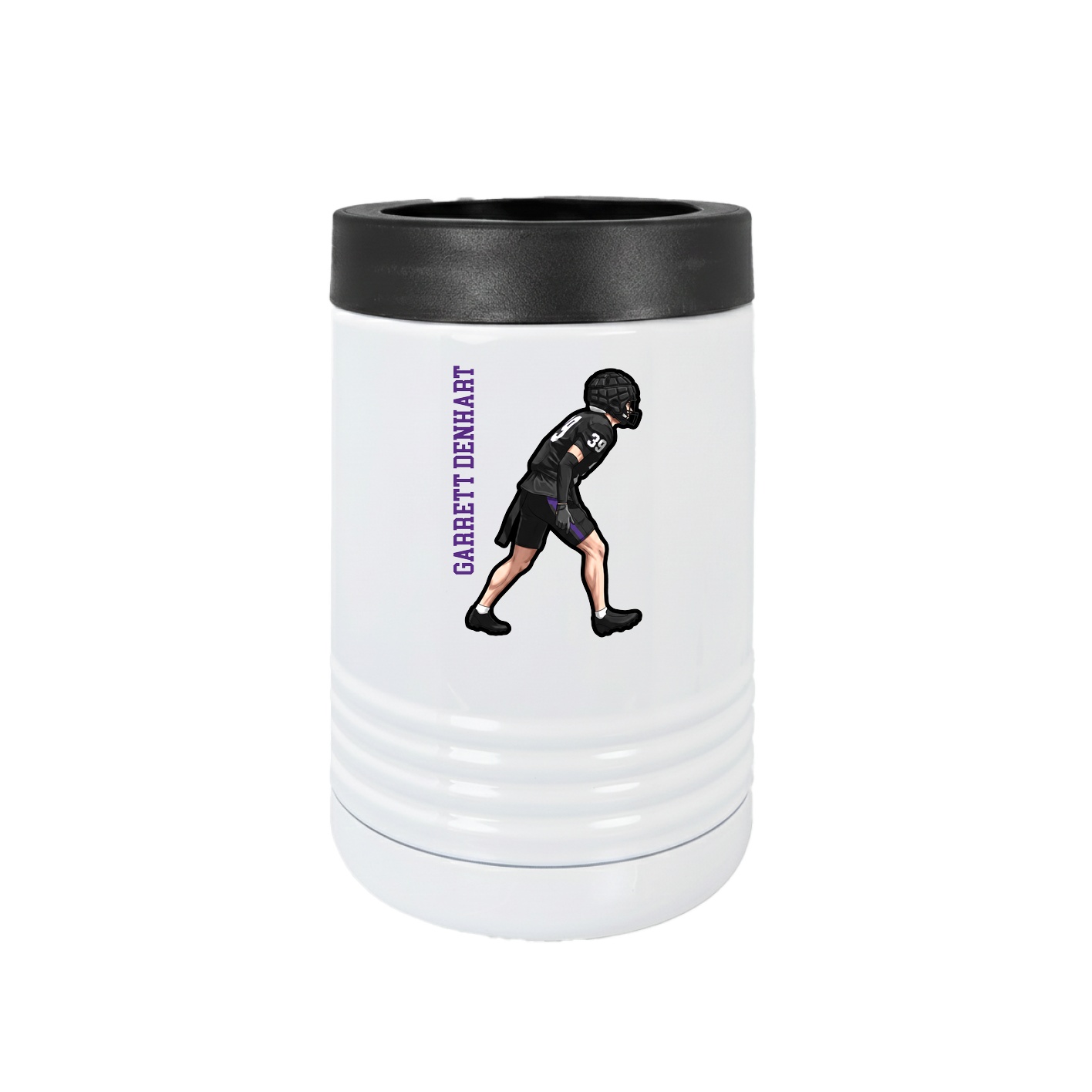 Beverage Holder — Name Vertical in White