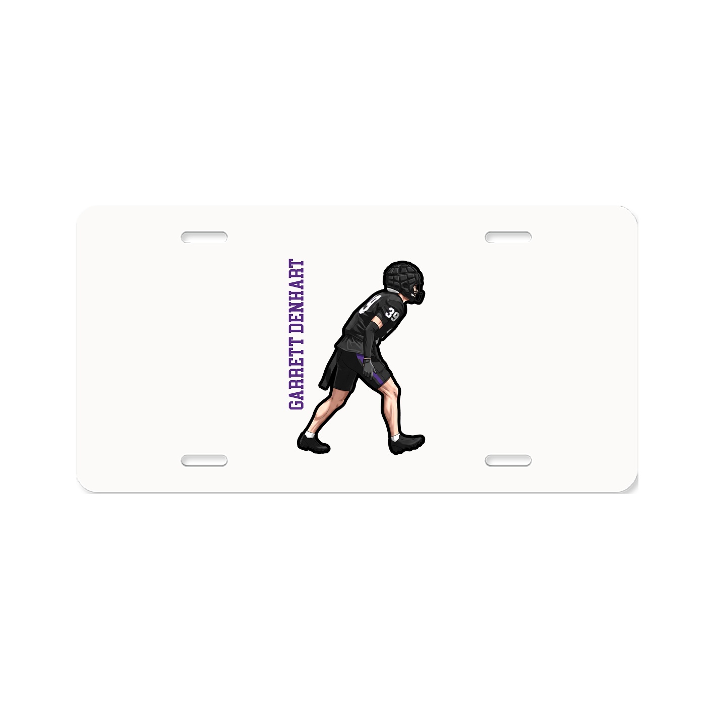 License Plate — Name Vertical in Classic