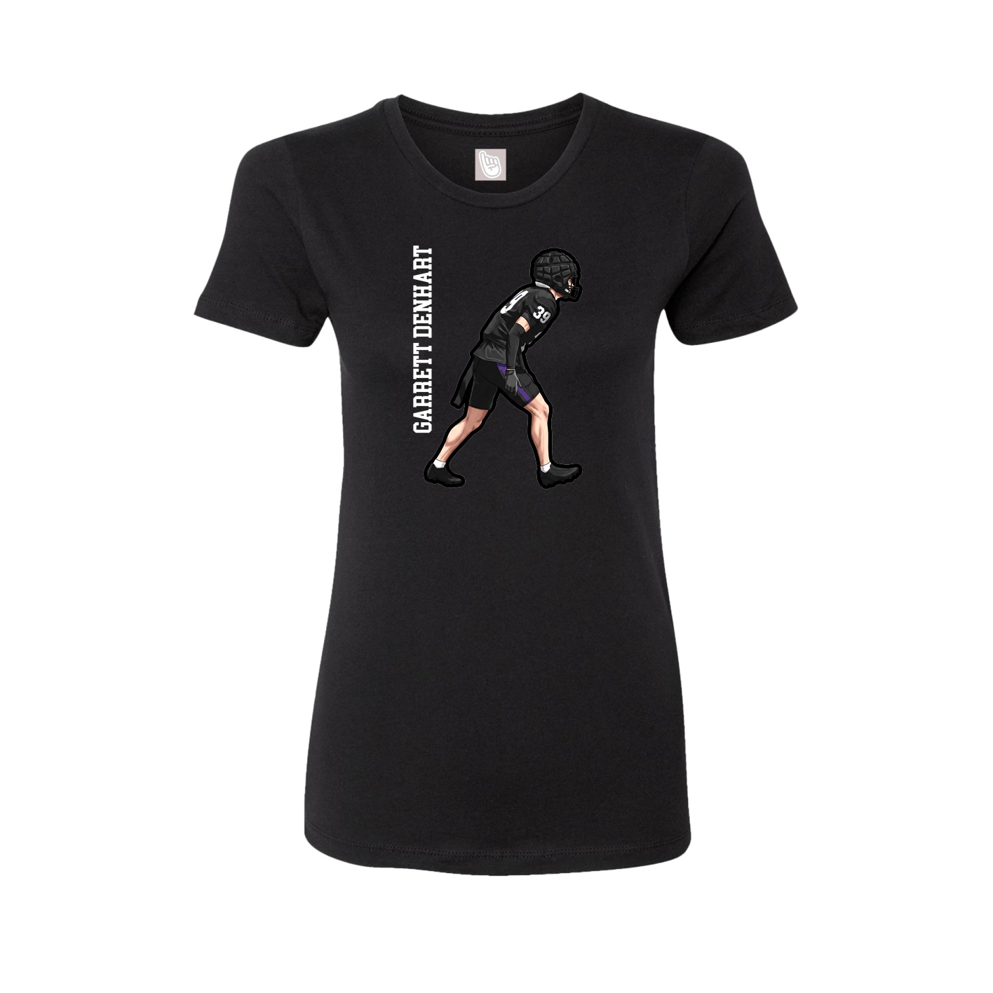 Fitted Women's Tee — Name Vertical in Black
