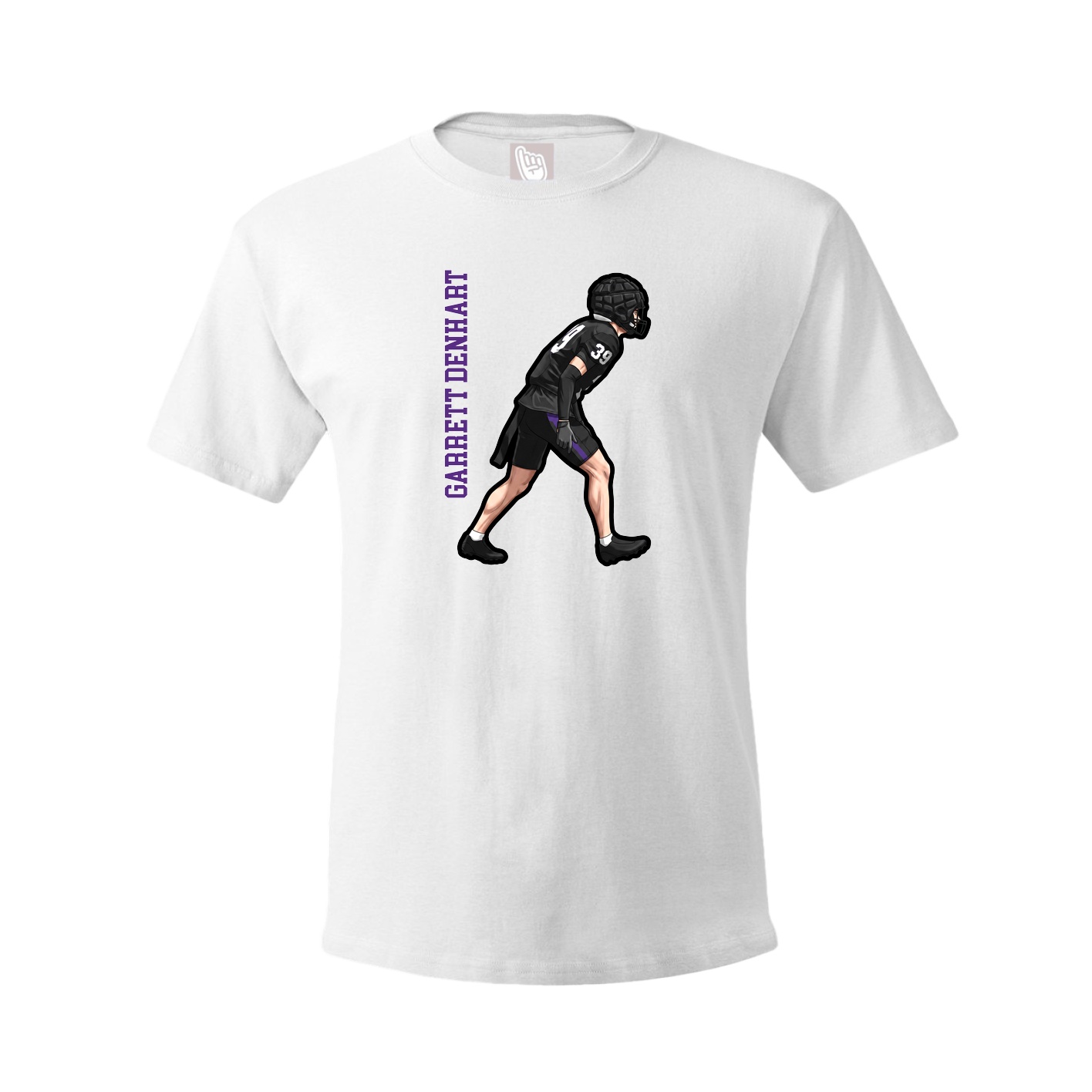 Youth Tee — Name Vertical in White