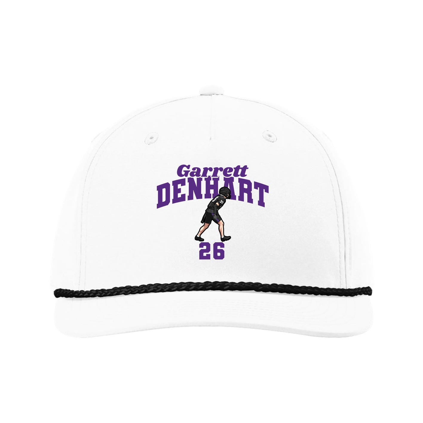 Five-Panel Classic Rope Cap — Signature Arch in White