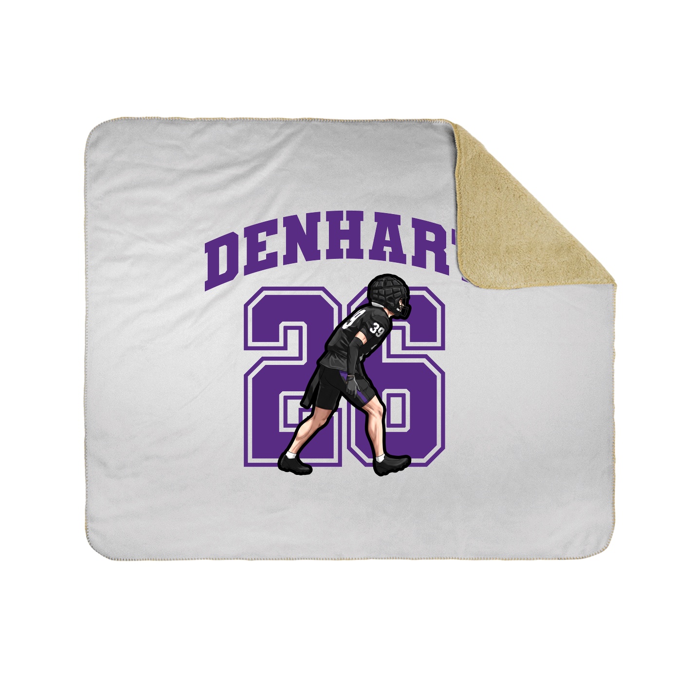 Throw Blanket — Number in White