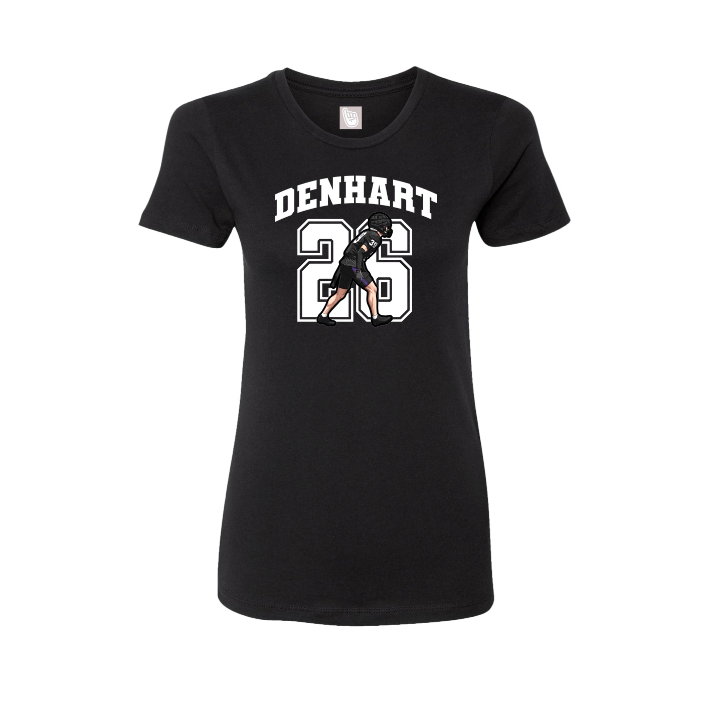Fitted Women's Tee — Number in Black