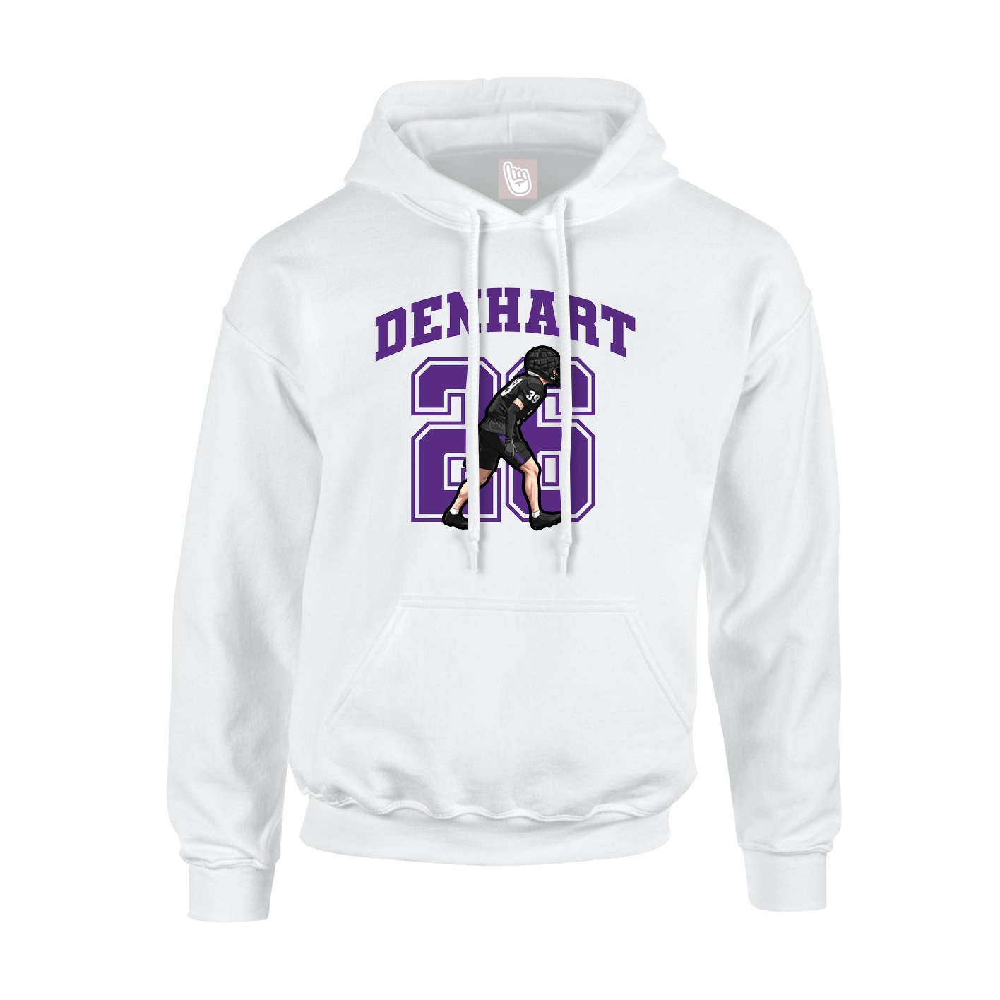 Hoodie — Number in White
