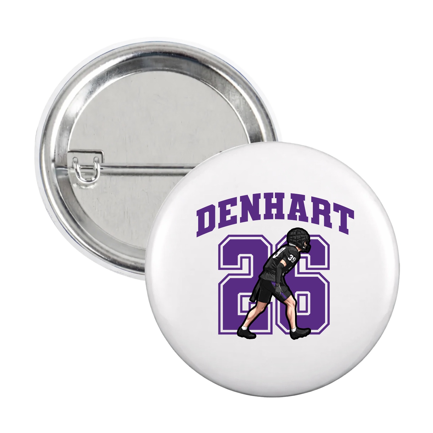 Game Day Button — Number in White